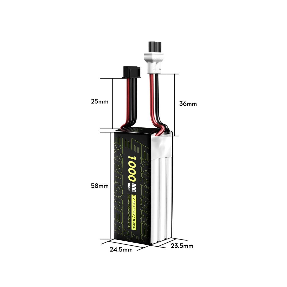 Flywoo Explorer 1000mAh LiHV 3S 80C Battery (2-Pack)
