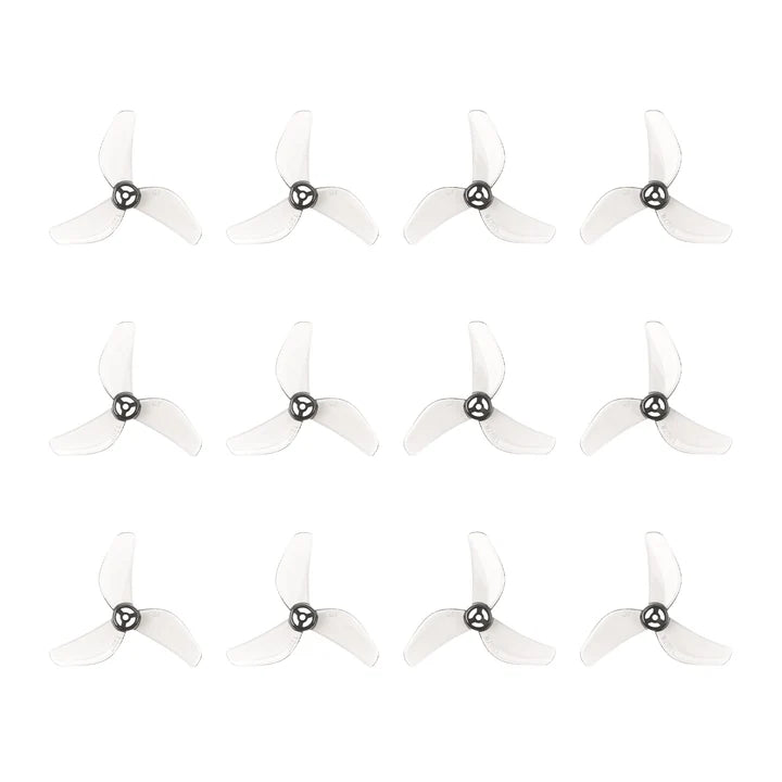 Gemfan 1207 3-Blade Propellers 12-Pack Transparent Gray (1.0mm Shaft)