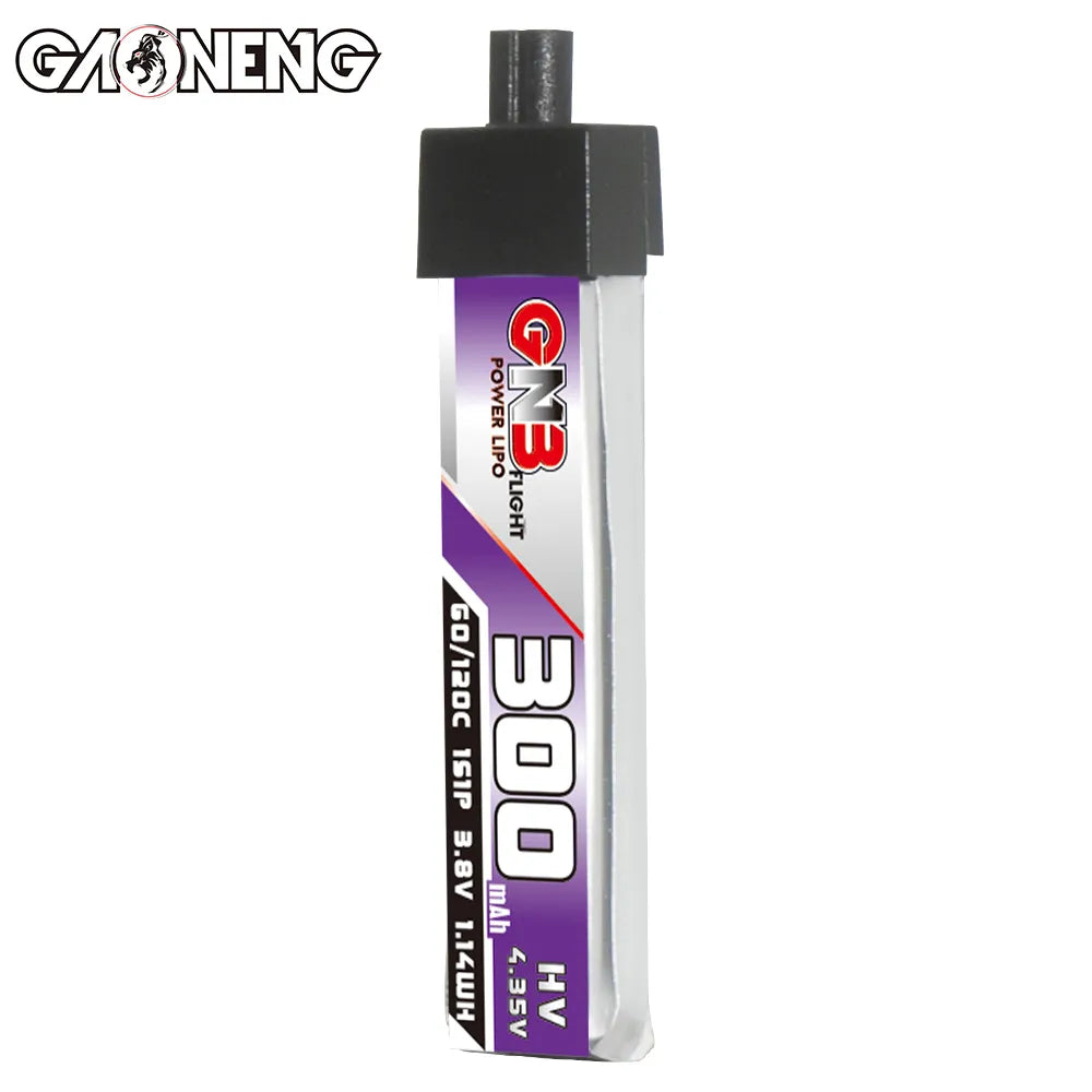 GNB LiHV 1S 3.8V 300mAh 60C A30 Plastic Head LiPo Battery