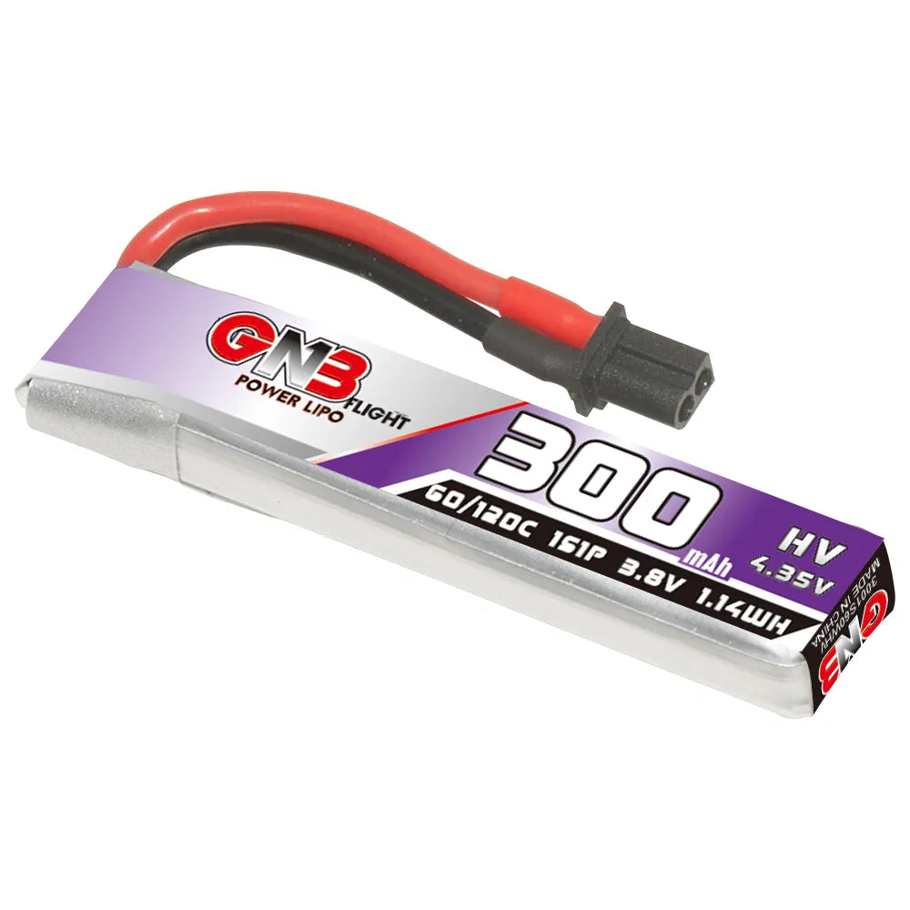 GNB LiHV 1S 3.8V 300mAh 60C A30 Cabled LiPo Battery