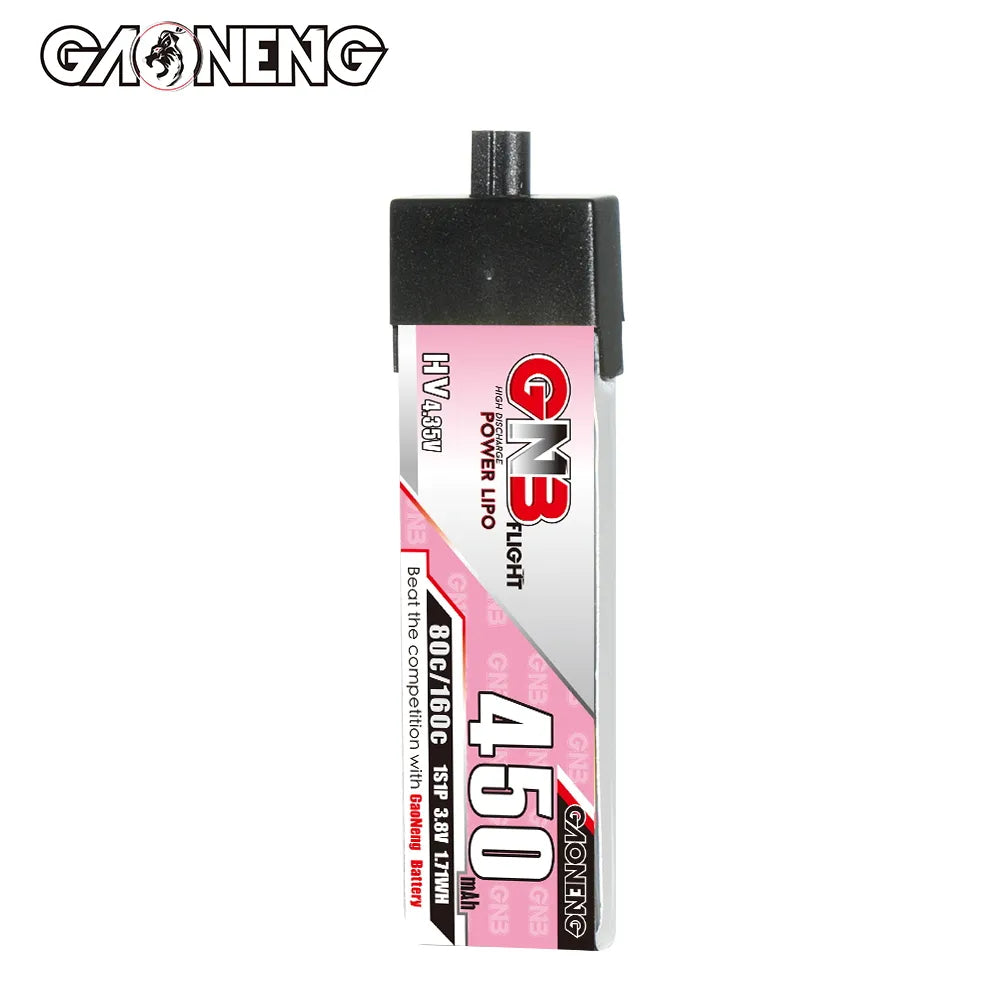 GNB LiHV 1S 3.8V 450mAh 80C A30 Plastic Head LiPo Battery