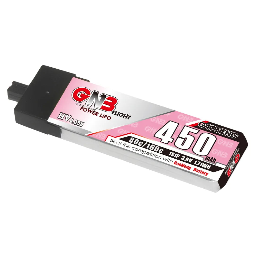 GNB LiHV 1S 3.8V 450mAh 80C A30 Plastic Head LiPo Battery