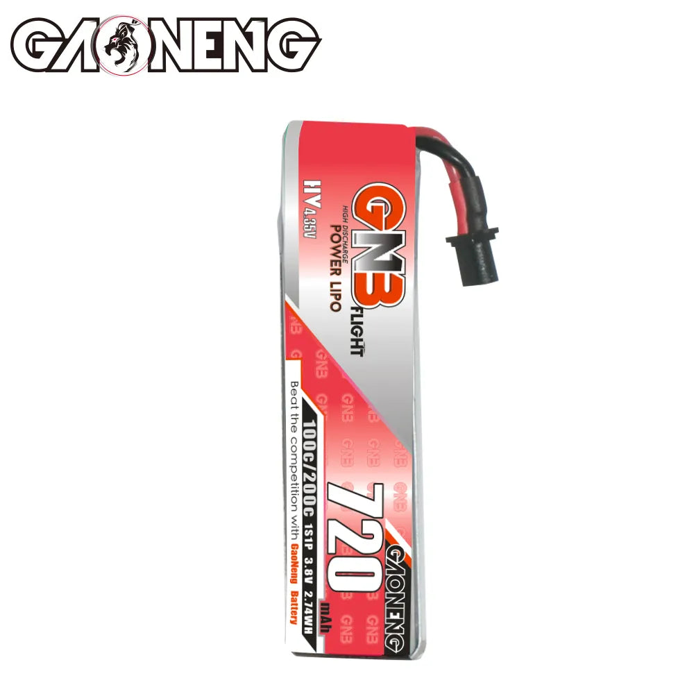 GNB LiHV 1S 3.8V 720mAh 100C A30 Cabled LiPo Battery