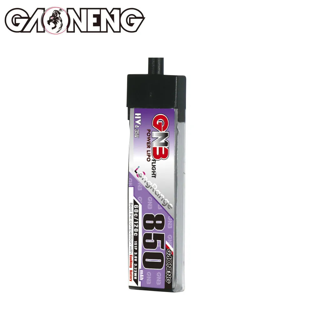 GNB LiHV 1S 3.8V 850mAh 60C A30 Plastic Head LiPo Battery Long Range