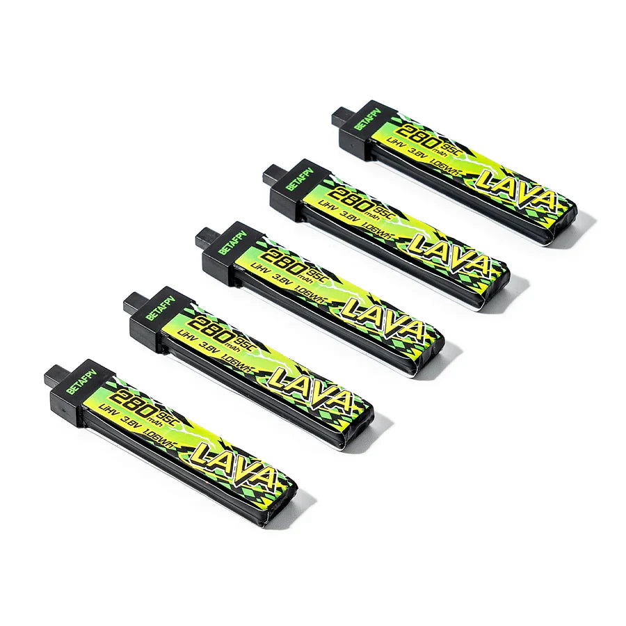 BetaFPV Lava II 280mAh 1s Batteries (5-Pack)