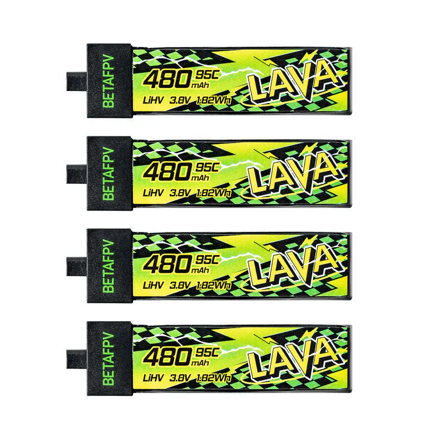 BetaFPV Lava II 480mah 1s Batteries (4-Pack)
