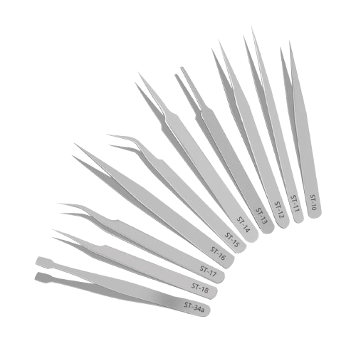 Ensemble de pinces antistatiques durcies en acier inoxydable de haute précision Sequre ST