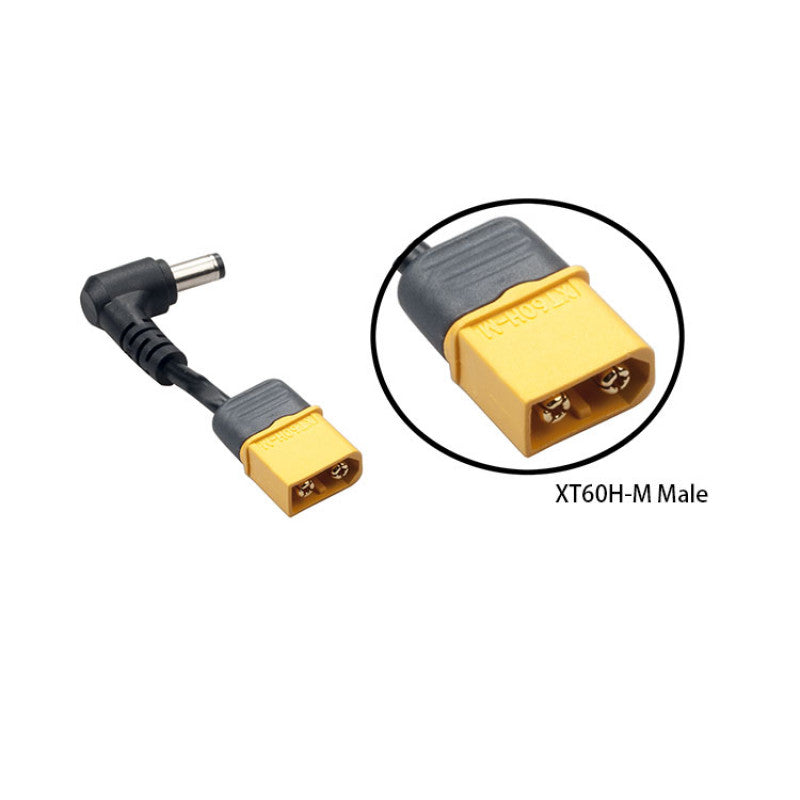 XT60 Male Plug DC 5.5mm x 2.5mm Male Adapter (2cm) - DroneDynamics.ca