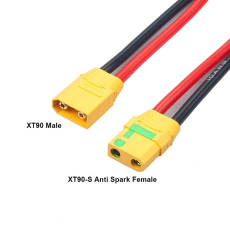 RJXHOBBY Anti Spark Male Female Set XT90-S Plug Connector With 150mm 10AWG Cable For RC Models Drone - DroneDynamics.ca