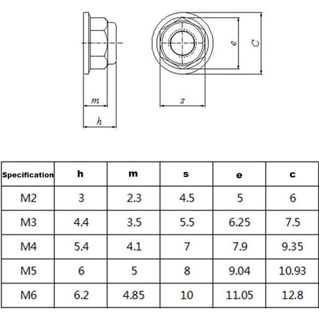 M2 Hex Flange Nuts Silver (50Pcs) - DroneDynamics.ca