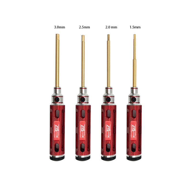 RJX 1.5 2.0 2.5 3.0mm Mini Titanium Alloy Hex Screwdriver (RED) - DroneDynamics.ca