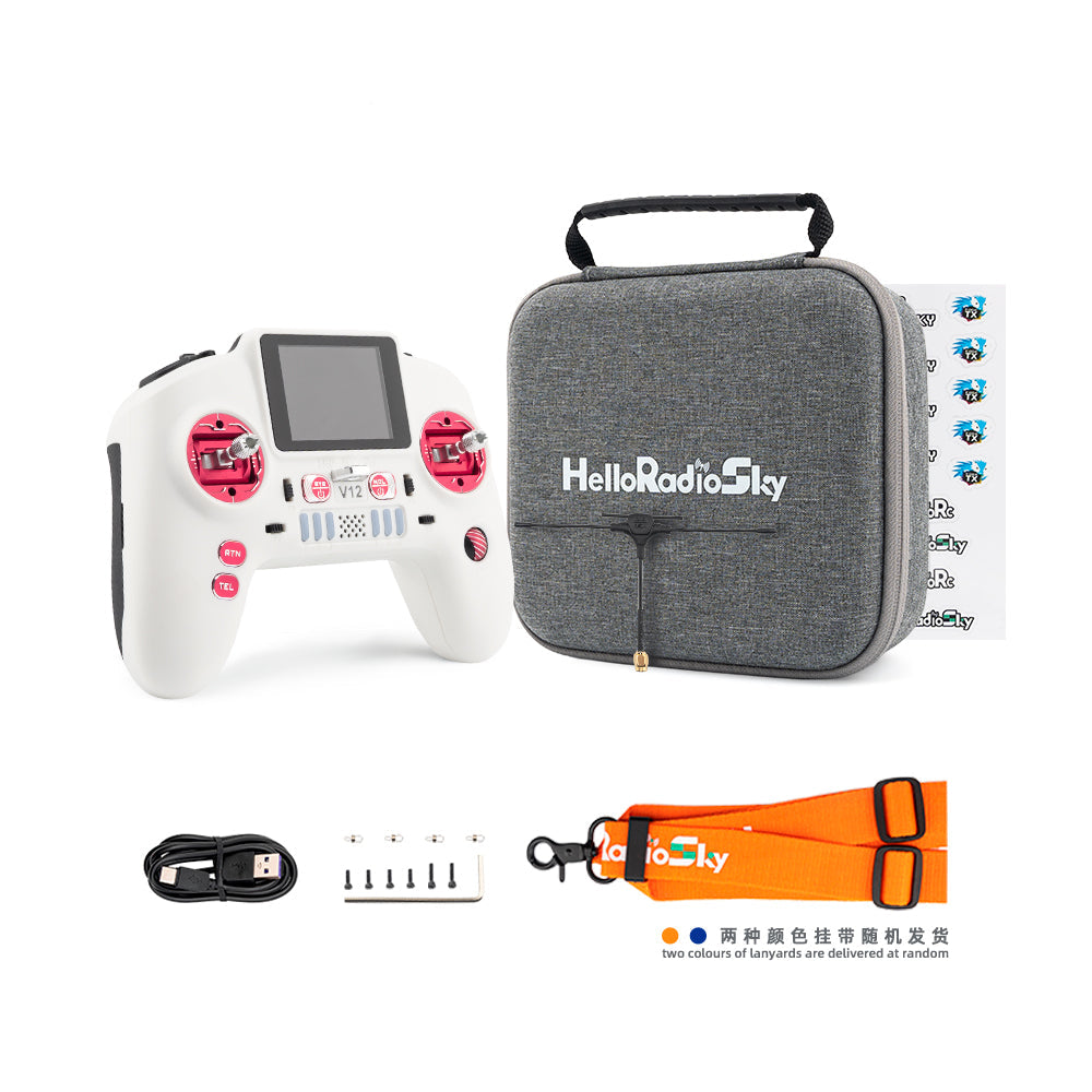 HelloRadio V12 CNC Max M2 Radio White Red (ELRS 2.4G)