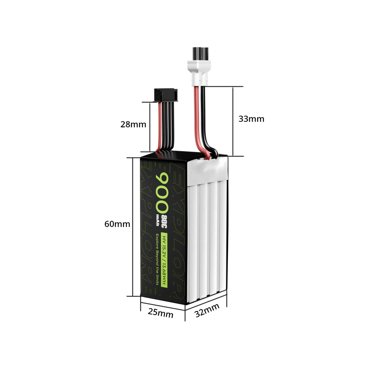 Flywoo Explorer 900mAh LiHV 4S 80C Battery XT30