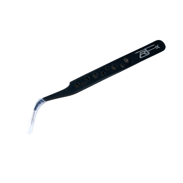 RJX High Precision 45° Curved Tweezer Stainless Steel - DroneDynamics.ca