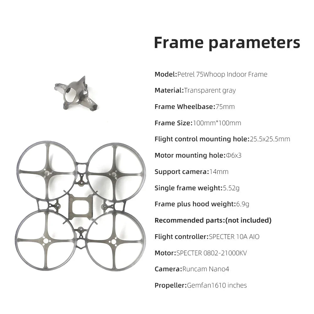 HGLRC Petrel 75Whoop V2 1S Ultra-light Frame