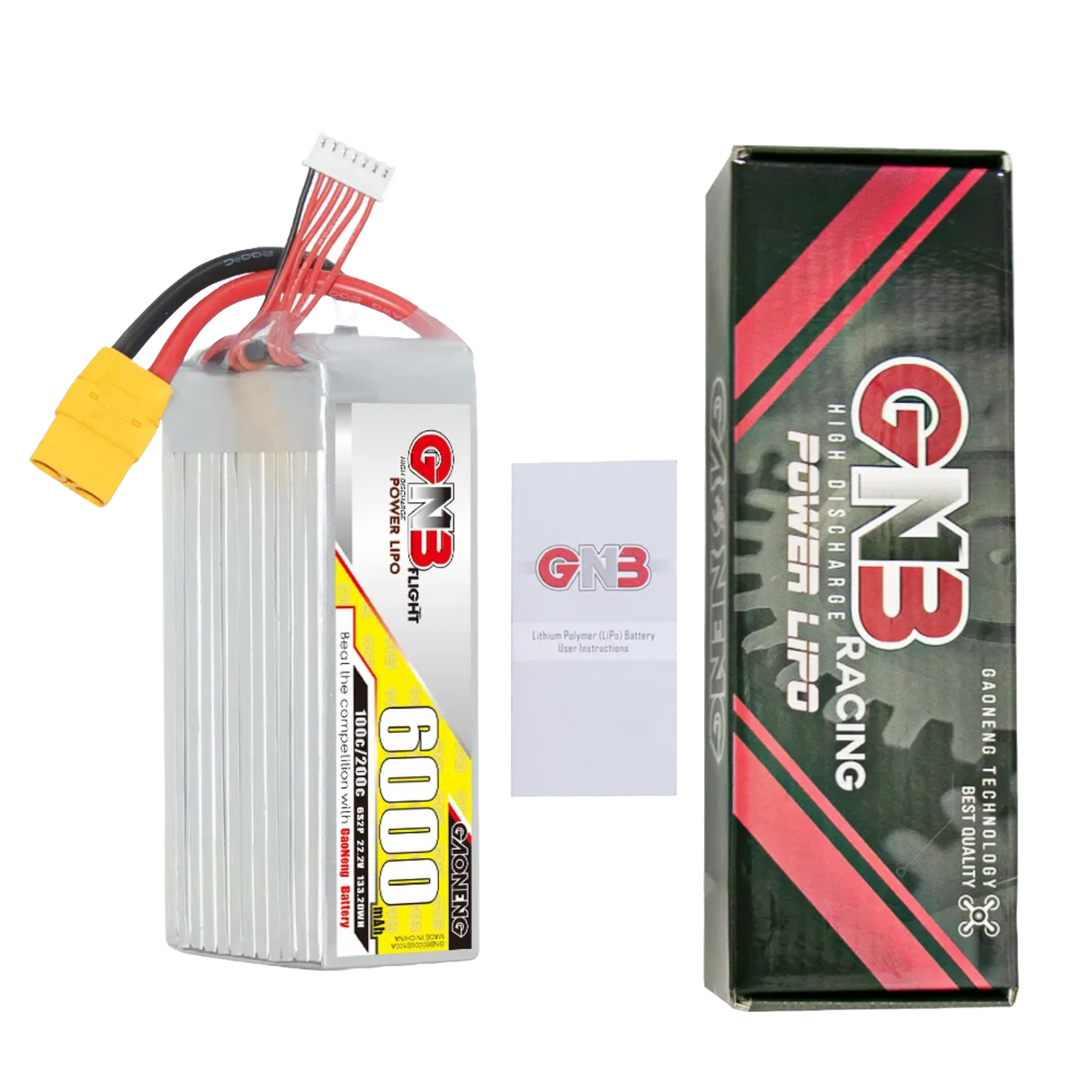 GNB 6S 6S2P 22.2V 6000mAh 100C LiPo Battery XT90