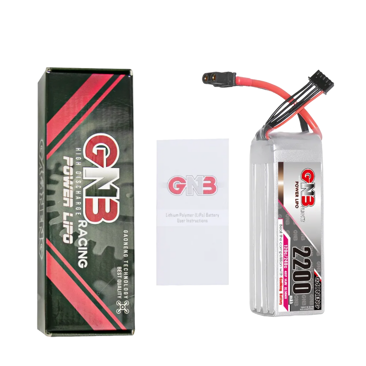 Batterie LiPo GNB 4S 14,8 V 2200 mAh 120 C XT60