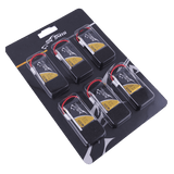 Pack de batteries Lipo Tattu 25C 1S 3,7 V 600 mAh avec prise Molex 51005-2P (lot de 6)