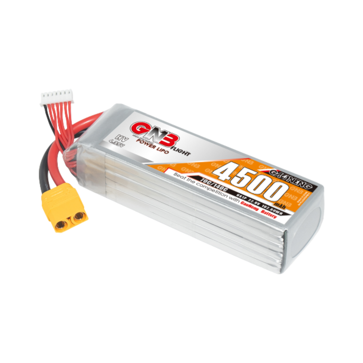 GNB LiHV 6S 22.8V 4500mAh 70C LiPo Battery JST - DroneDynamics.ca