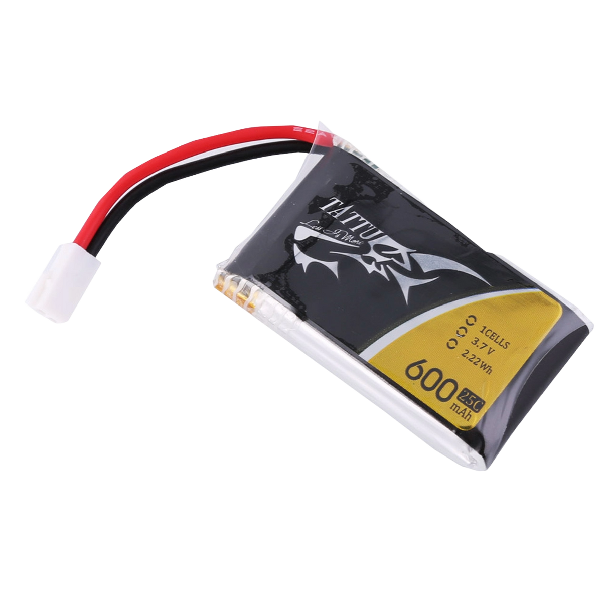 Tattu 25C 1S 3.7 V 600mah Lipo Battery Pack With Molex 51005-2P Plug (6-Pack) - DroneDynamics.ca